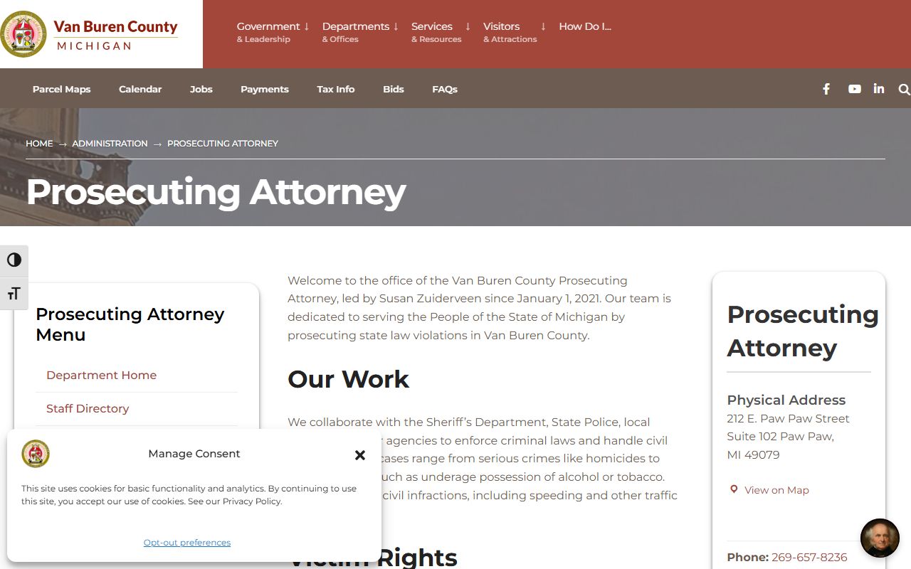 Van Buren County Prosecuting Attorney court records after jail arrest source